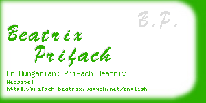 beatrix prifach business card